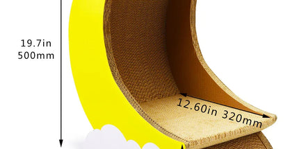 1-Piece Moon-Shaped Corrugated Cardboard Cat Scratcher Tyack eCommerce Solutions