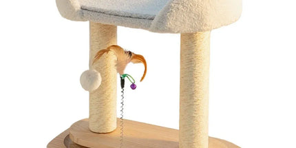 Rotating Cat Tree Cat Condo All in One Scratching Post Sturdy Non Shedding