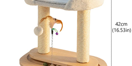 Rotating Cat Tree Cat Condo All in One Scratching Post Sturdy Non Shedding