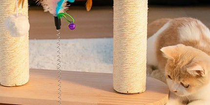 Rotating Cat Tree Cat Condo All in One Scratching Post Sturdy Non Shedding