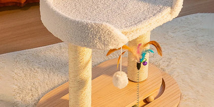 Rotating Cat Tree Cat Condo All in One Scratching Post Sturdy Non Shedding