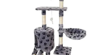 Cat Tree Scratching Post Gym House Condo Scratcher Furniture Tower - Grey-Black