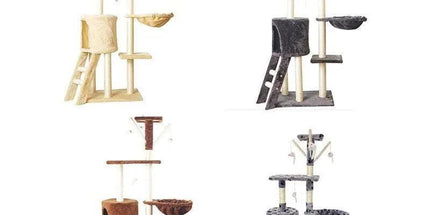 Cat Tree Scratching Post Gym House Condo Scratcher Furniture Tower - Grey-Black