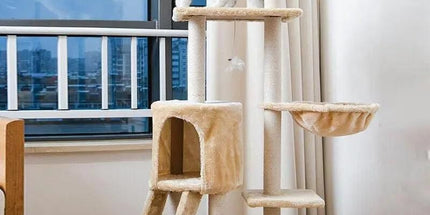 Cat Tree Scratching Post Gym House Condo Scratcher Furniture Tower - Grey-Black