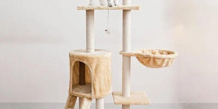 Cat Tree Scratching Post Gym House Condo Scratcher Furniture Tower - Grey-Black