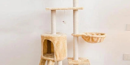 Cat Tree Scratching Post Gym House Condo Scratcher Furniture Tower - Grey-Black