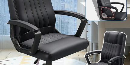 Swivel Office Chair Adjustable Height Padded Seat Computer Chair With Wheels