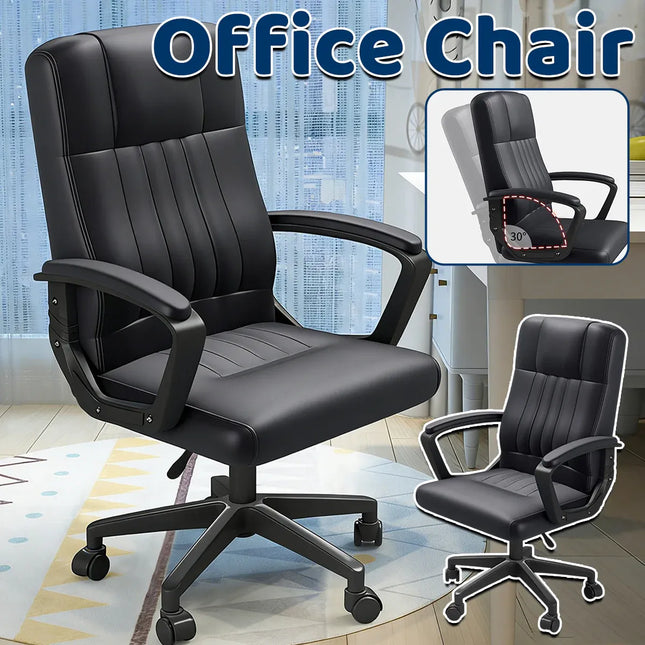 Swivel Office Chair Adjustable Height Padded Seat Computer Chair With Wheels