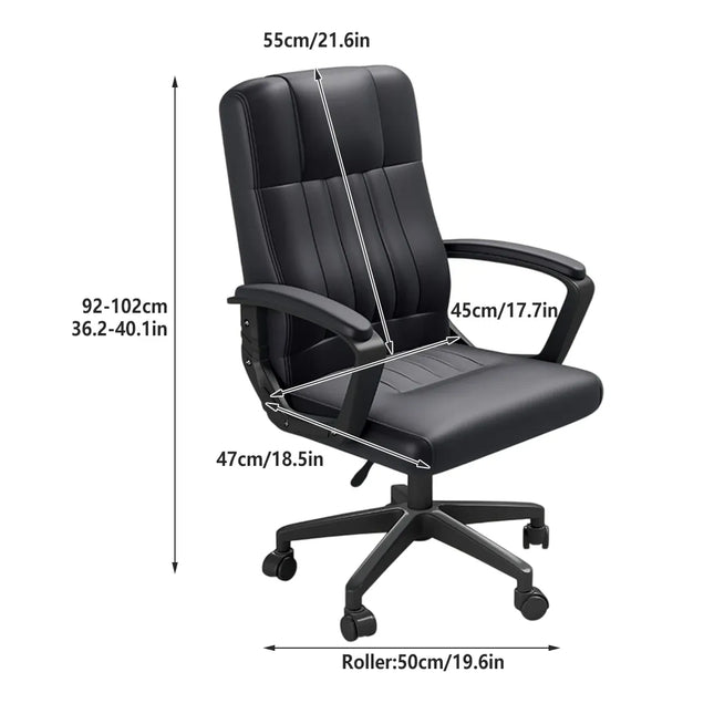 Swivel Office Chair Adjustable Height Padded Seat Computer Chair With Wheels