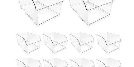 10PCS Clear Plastic Storage Box Set Food Supermarket Display Organizer Container - S