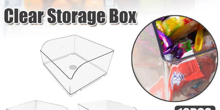 10PCS Clear Plastic Storage Box Set Food Supermarket Display Organizer Container - L