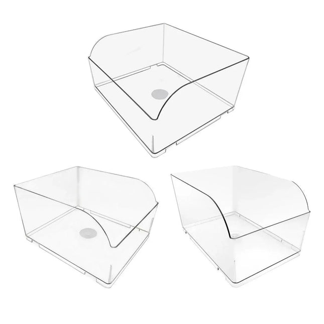 10PCS Clear Plastic Storage Box Set Food Supermarket Display Organizer Container - L