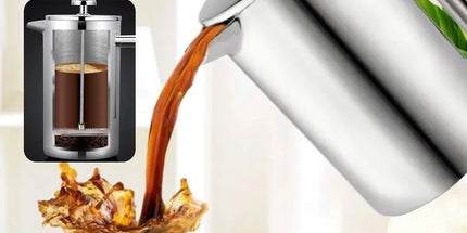 French Press Coffee Pot 600ml 304 Stainless Steel for Home Office Tea Coffee