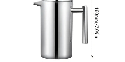 French Press Coffee Pot 600ml 304 Stainless Steel for Home Office Tea Coffee