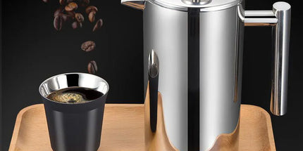 French Press Coffee Pot 600ml 304 Stainless Steel for Home Office Tea Coffee