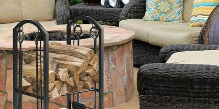 5-Piece Firewood Storage Rack and Fireplace Tool Set Tyack eCommerce Solutions