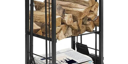 5-Piece Firewood Storage Rack and Fireplace Tool Set Tyack eCommerce Solutions