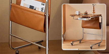 Wheeled Desk For Home Office Bedroom Lockable Wheels Space Saving Sturdy Use