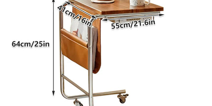 Wheeled Desk For Home Office Bedroom Lockable Wheels Space Saving Sturdy Use
