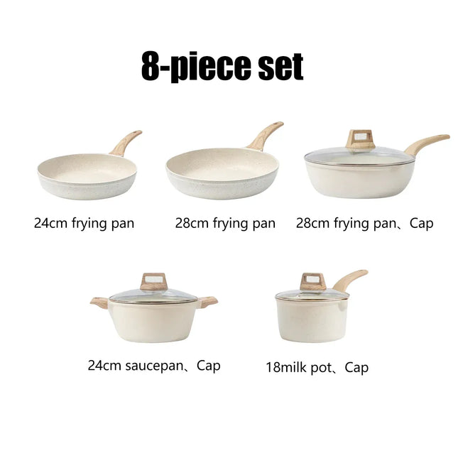 8pcs Cookware Set Cooking Set Non Stick for for Home Kitchen Restaurant Daily