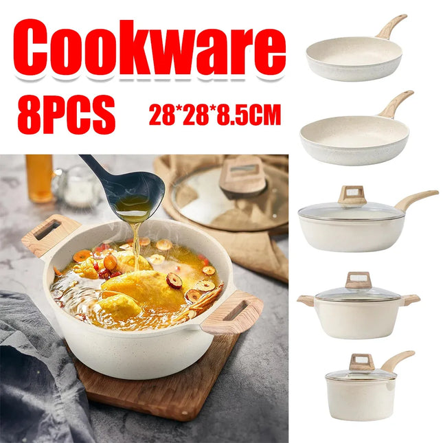 8pcs Cookware Set Cooking Set Non Stick for for Home Kitchen Restaurant Daily