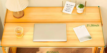 Foldable Student Desk Computer Table Space Saving Bamboo for Bedroom Study Use