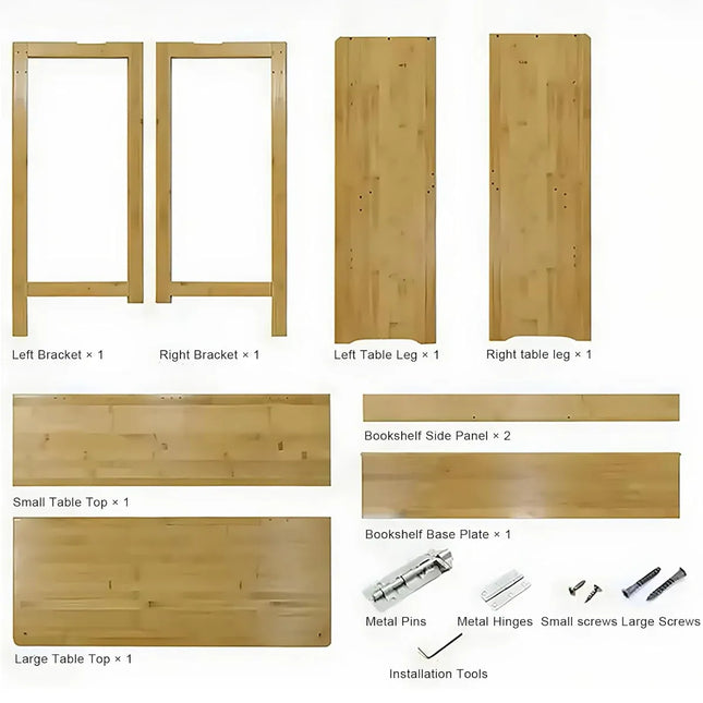 Foldable Student Desk Computer Table Space Saving Bamboo for Bedroom Study Use