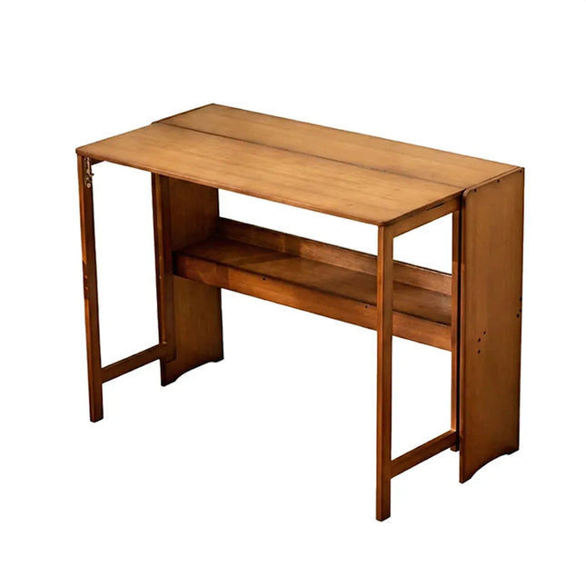 Bamboo Folding Student Desk Study Table Space Saving Storage