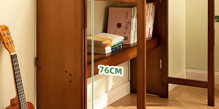 Bamboo Folding Student Desk Study Table Space Saving Storage