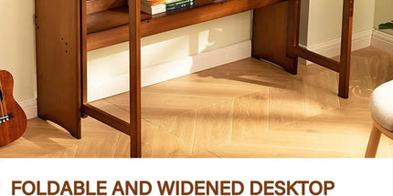 Bamboo Folding Student Desk Study Table Space Saving Storage