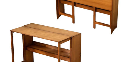 Bamboo Folding Student Desk Study Table Space Saving Storage