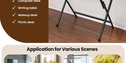Portable Folding Desk Table X-Shaped Stable for Home Office Study