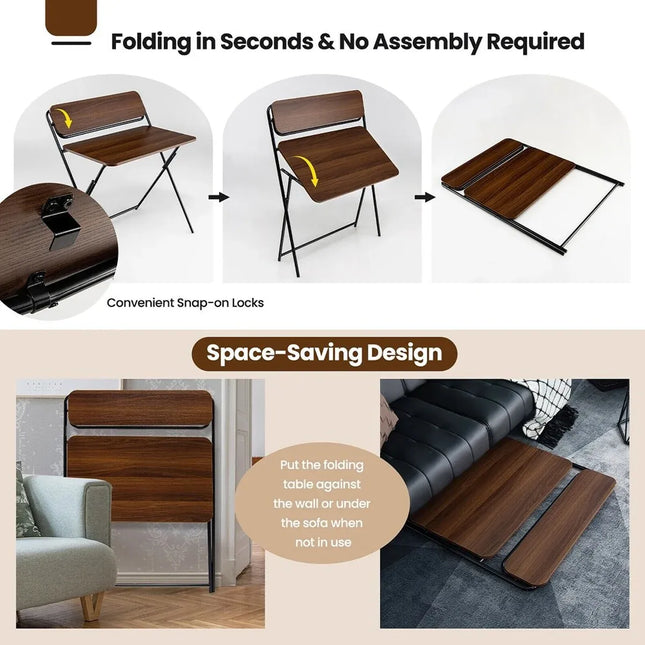 Portable Folding Desk Table X-Shaped Stable for Home Office Study