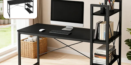 Minimalist Home Computer Desk with Shelves Study Workstation