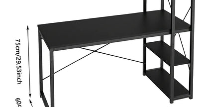 Minimalist Home Computer Desk with Shelves Study Workstation