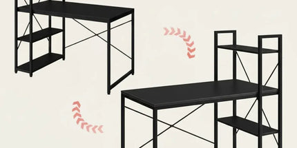Minimalist Home Computer Desk with Shelves Study Workstation