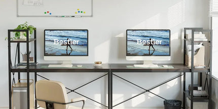 Minimalist Home Computer Desk with Shelves Study Workstation