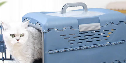 Foldable Pet Carrier Portable Dog Cat Travel Bag Cage House Kennel Case Blue