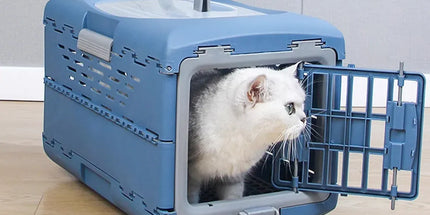 Foldable Pet Carrier Portable Dog Cat Travel Bag Cage House Kennel Case Blue