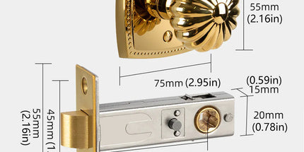 Pumpkin Door Lock Brass Invisible Bedroom Door Lock Indoor Privacy Security Lock