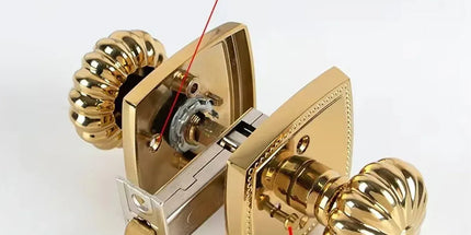 Pumpkin Door Lock Brass Invisible Bedroom Door Lock Indoor Privacy Security Lock