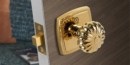 Pumpkin Door Lock Brass Invisible Bedroom Door Lock Indoor Privacy Security Lock