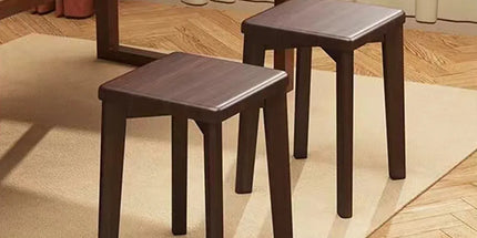Wooden Square Bench Stool 30 x 30 x 43cm Rounded Design Garden Patio Home
