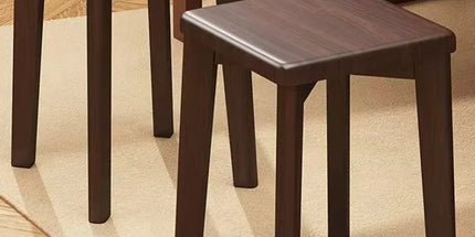 Wooden Square Bench Stool 30 x 30 x 43cm Rounded Design Garden Patio Home
