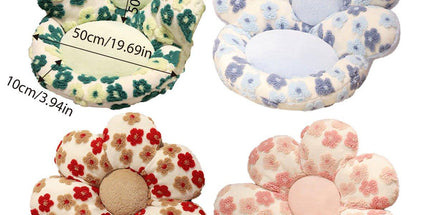 Cute Soft Seat Cushion Flower Shaped Lazy Sofa Pad for Office Chairs and Home Use - Green