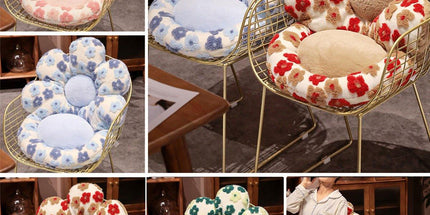 Cute Soft Seat Cushion Flower Shaped Lazy Sofa Pad for Office Chairs and Home Use - Green