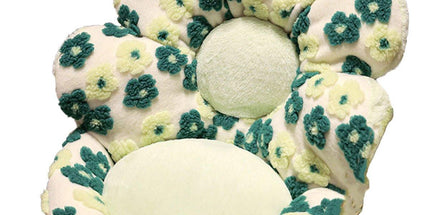 Cute Soft Seat Cushion Flower Shaped Lazy Sofa Pad for Office Chairs and Home Use - Green