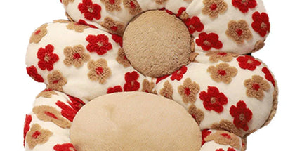 Cute Soft Seat Cushion Flower Shaped Lazy Sofa Pad for Office Chairs and Home Use - Red