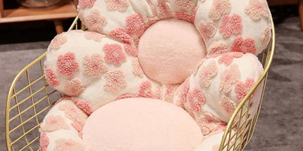 Cute Soft Seat Cushion Flower Shaped Lazy Sofa Pad for Office Chairs and Home Use - Red