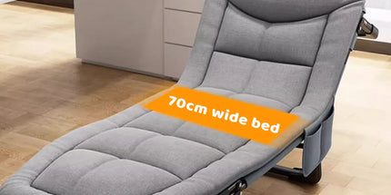 Folding Bed Single Model Dark Grey For Office Nap Camping Travel Midday Rest Use